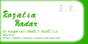 rozalia madar business card